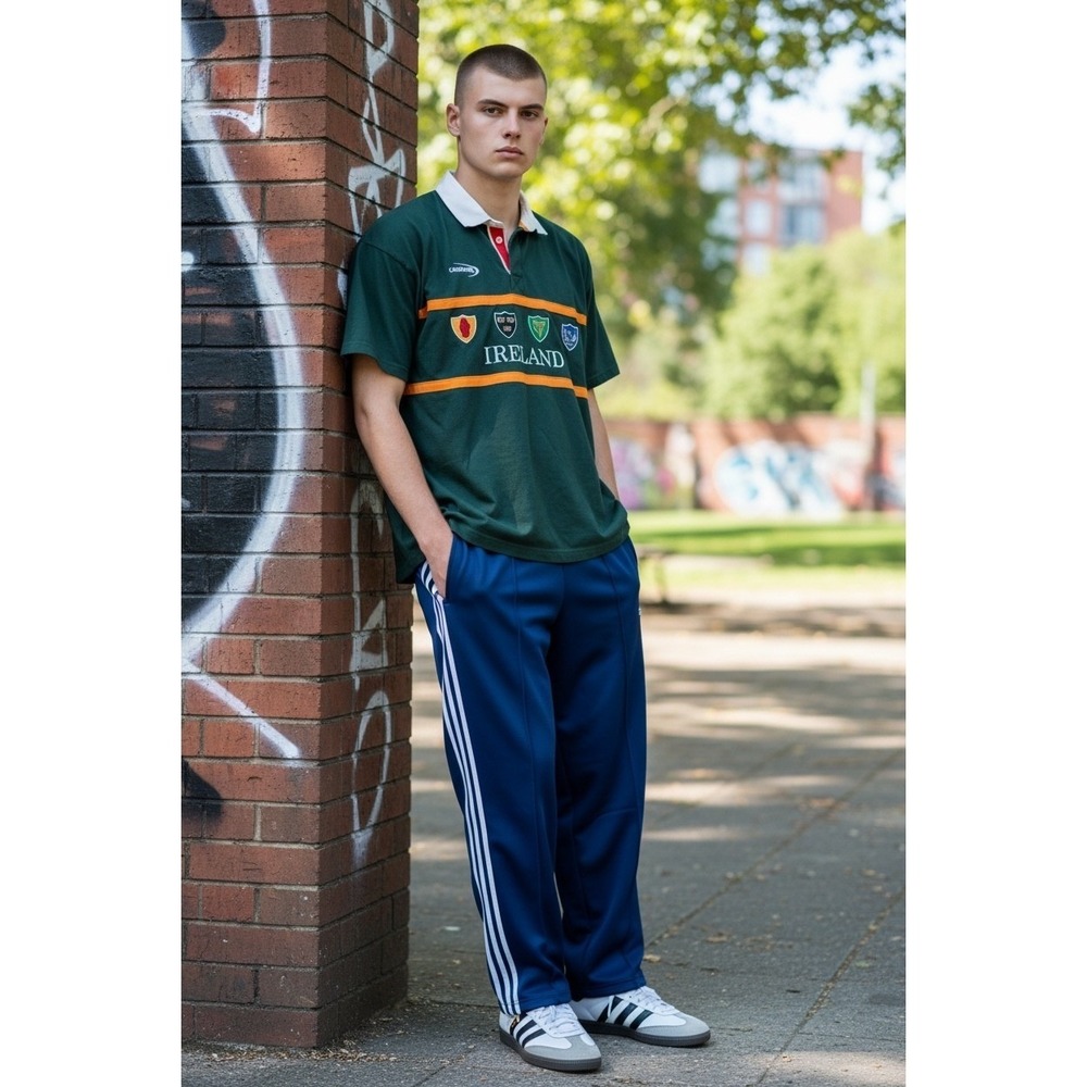 Lansdowne Heritage‎ Collection Polo Shirt Mens L Green Ireland Rugby Crest Bloke